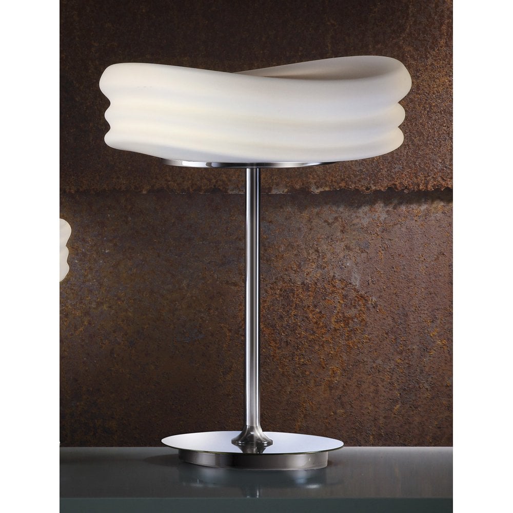 Mediterraneo Dual Light Table Lamp, Polished Chrome with Frosted White Glass