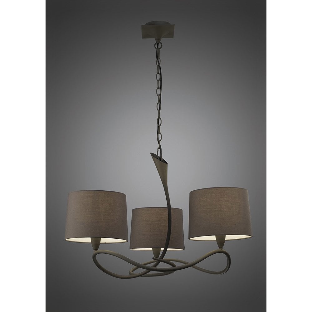 Ash Grey Lua Trio Pendant Light - Nordic Elegance by Jose Ignacio Ballester Martinez