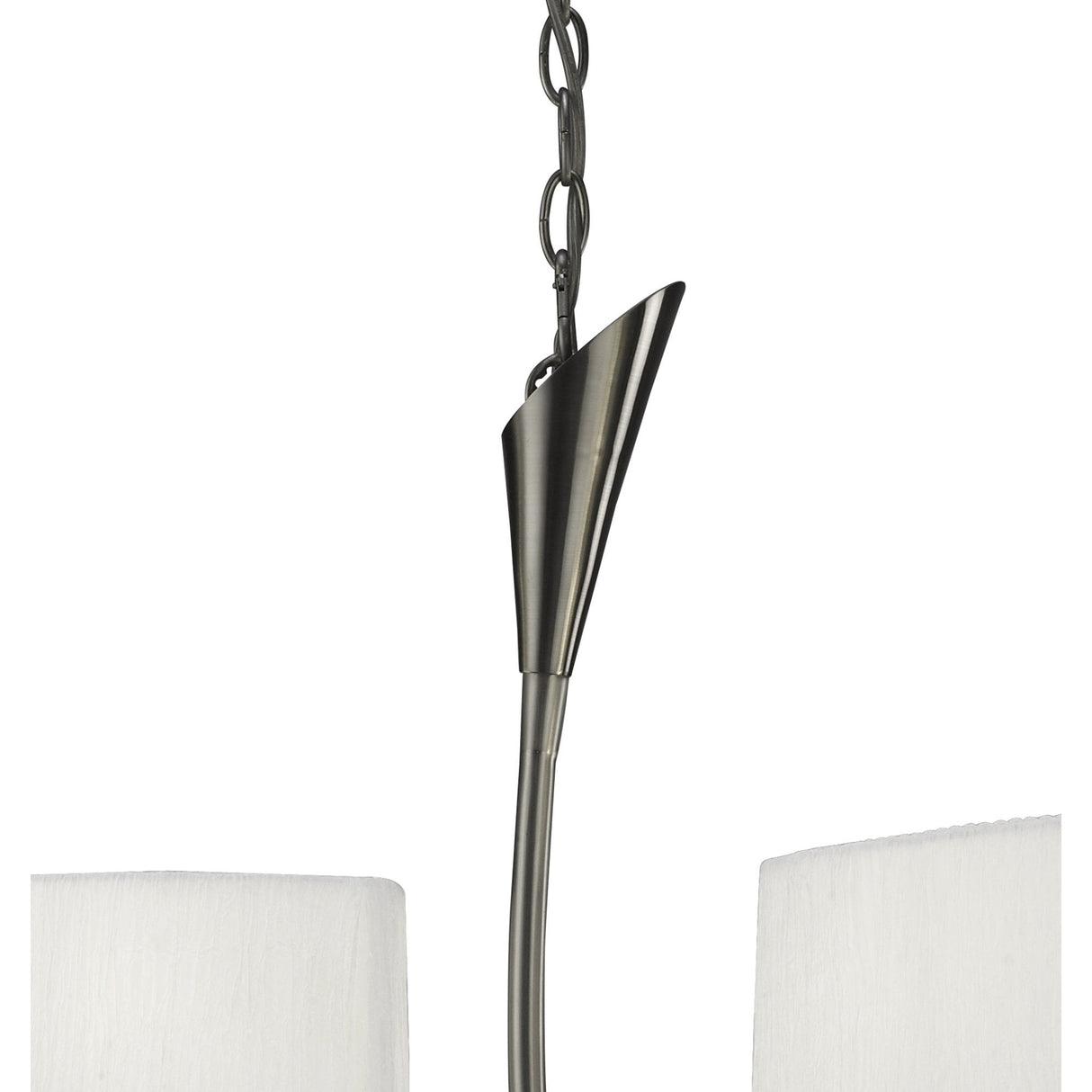 Elegant Satin Nickel Dual-Arm Pendant Light with White Shades