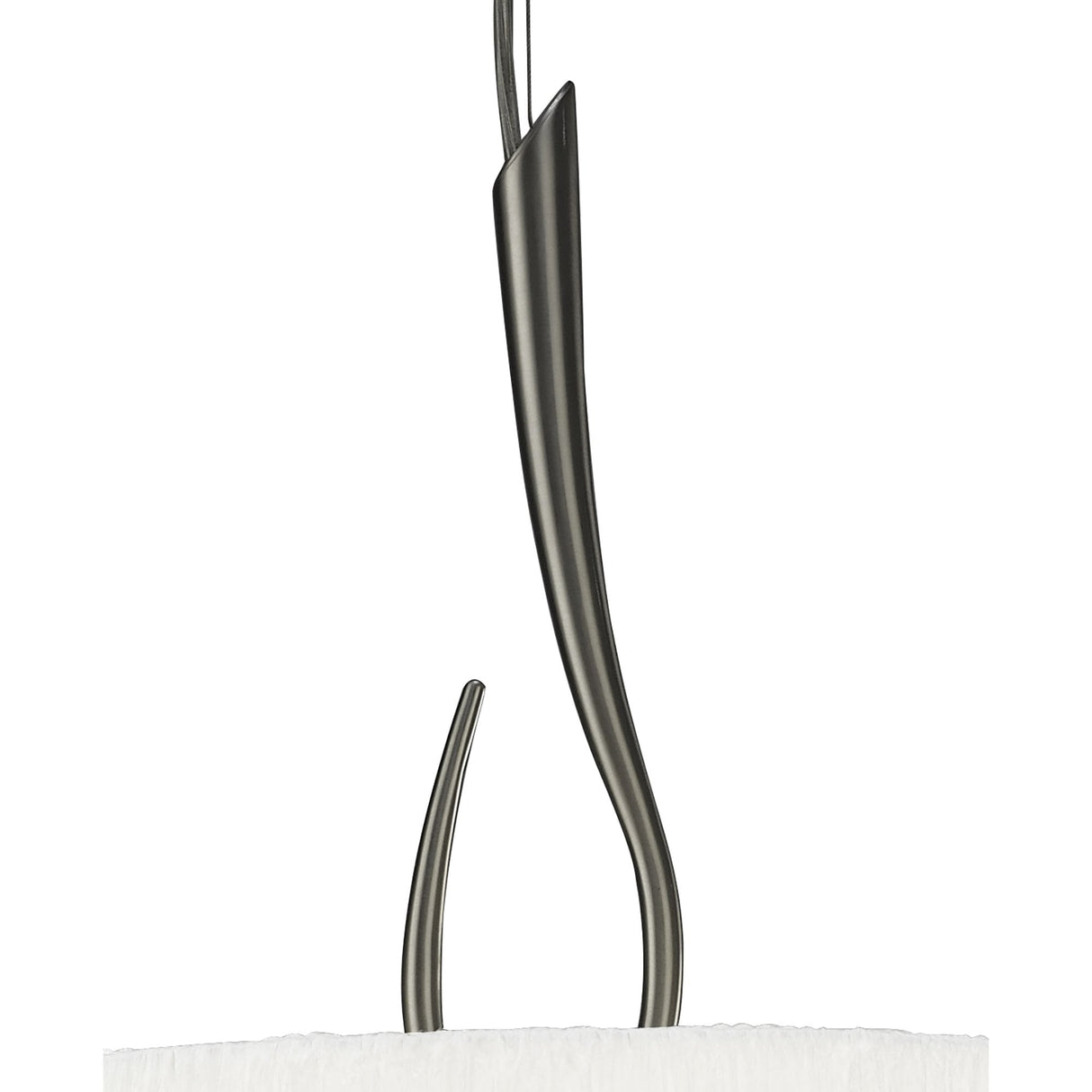 Elegant Lua Trio Pendant Light in Satin Nickel with White Shade