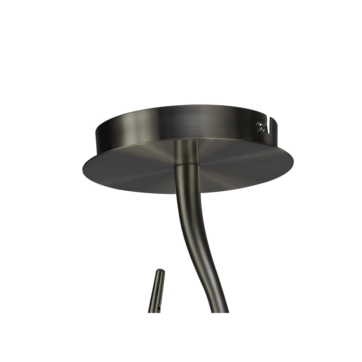 Lua Satin Nickel Semi Flush Ceiling Light with White Fabric Shade, 2-Light E27
