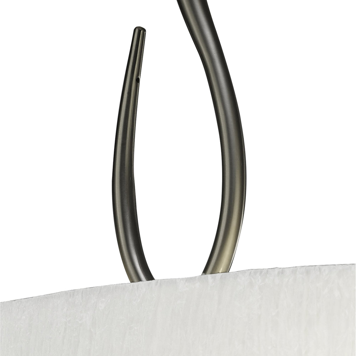 Lua Satin Nickel Semi Flush Ceiling Light with White Fabric Shade, 2-Light E27