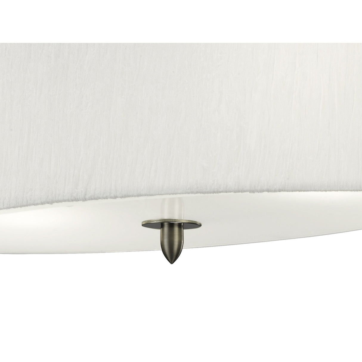 Lua Satin Nickel Semi Flush Ceiling Light with White Fabric Shade, 2-Light E27