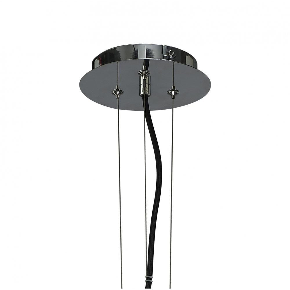 Miss Pendant 3 Light – Gloss Black & Polished Chrome Elegance