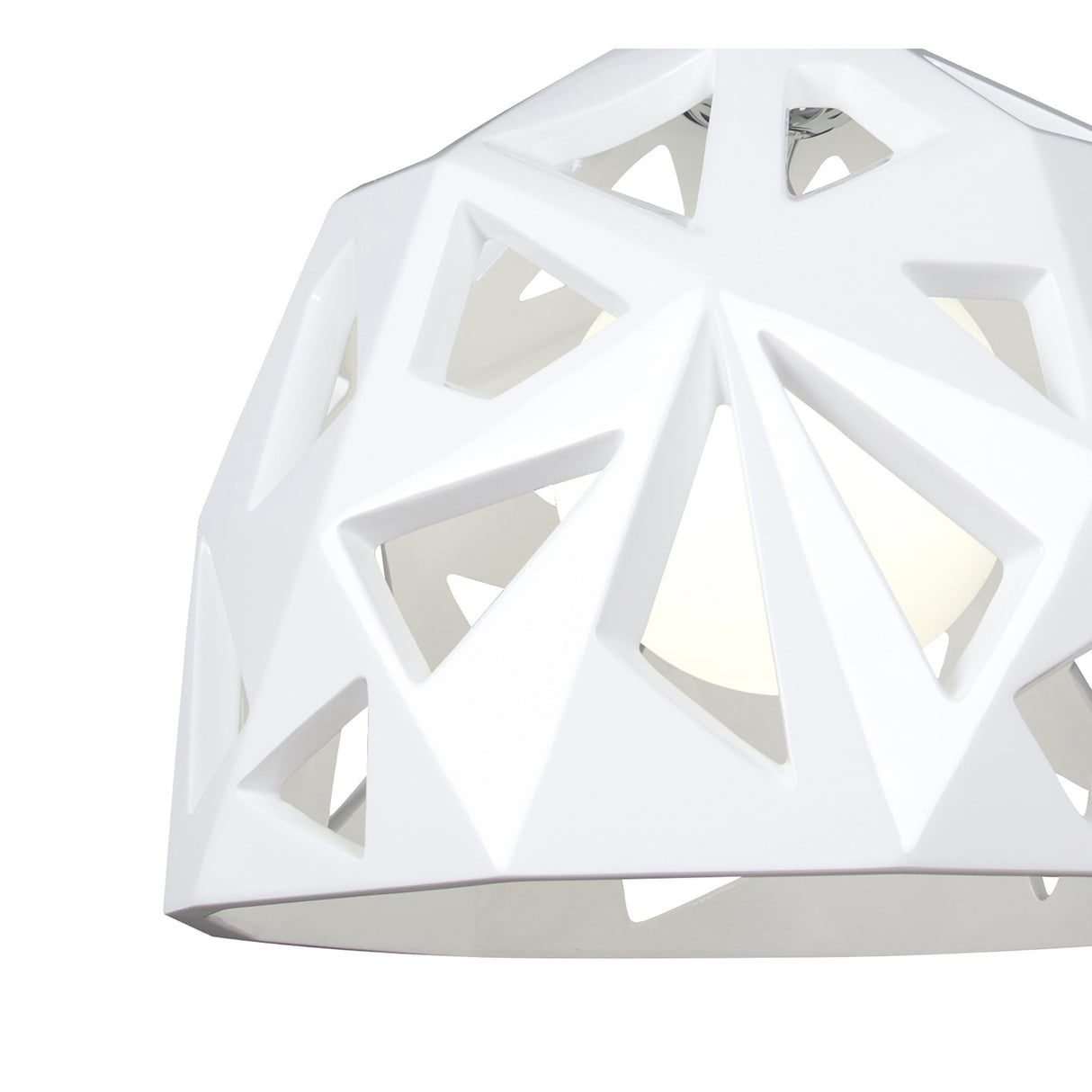 Facette Pendant Light with Gloss White and Polished Chrome Finish