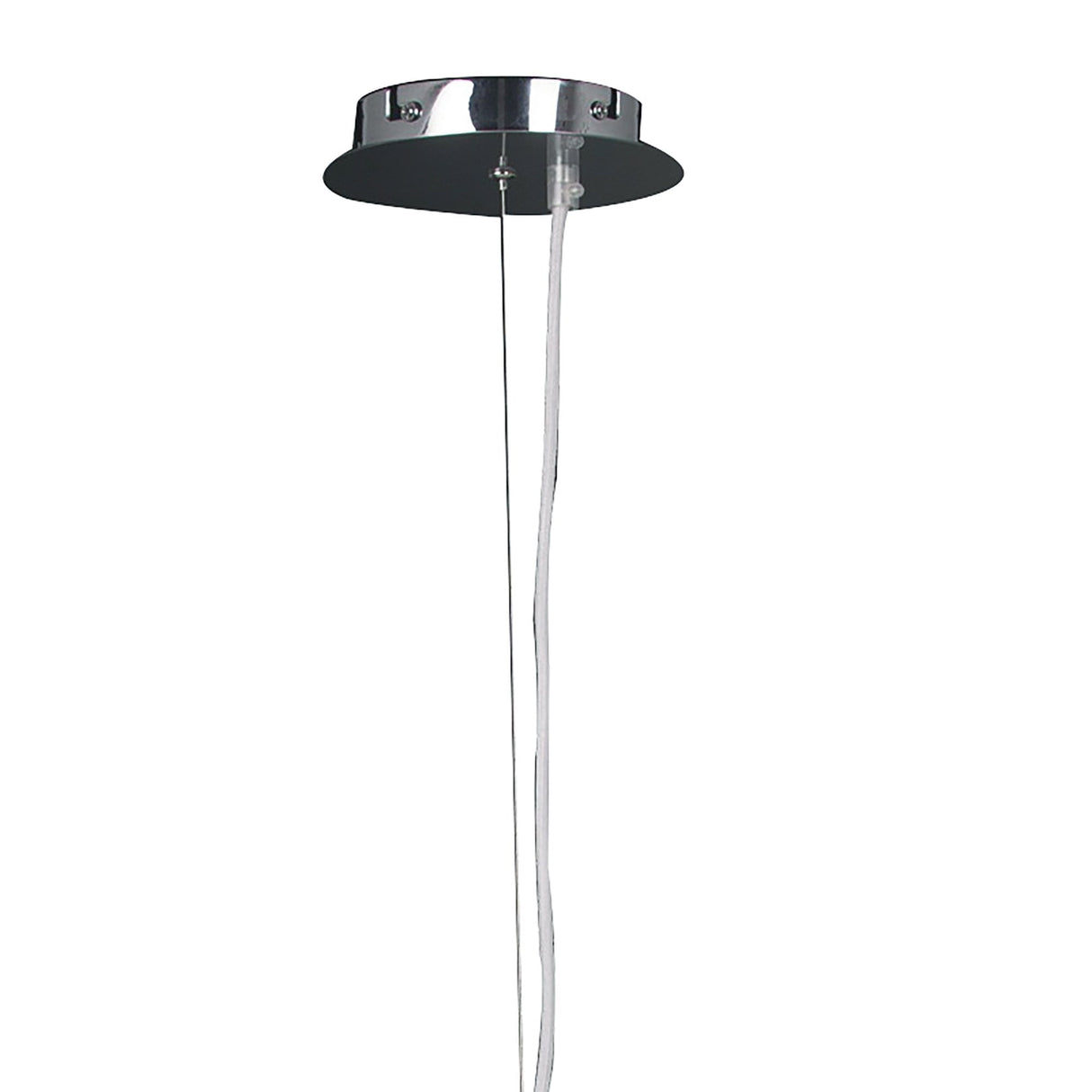 Phantom Pendant Light, Gloss White with Frosted Glass and Polished Chrome Accents