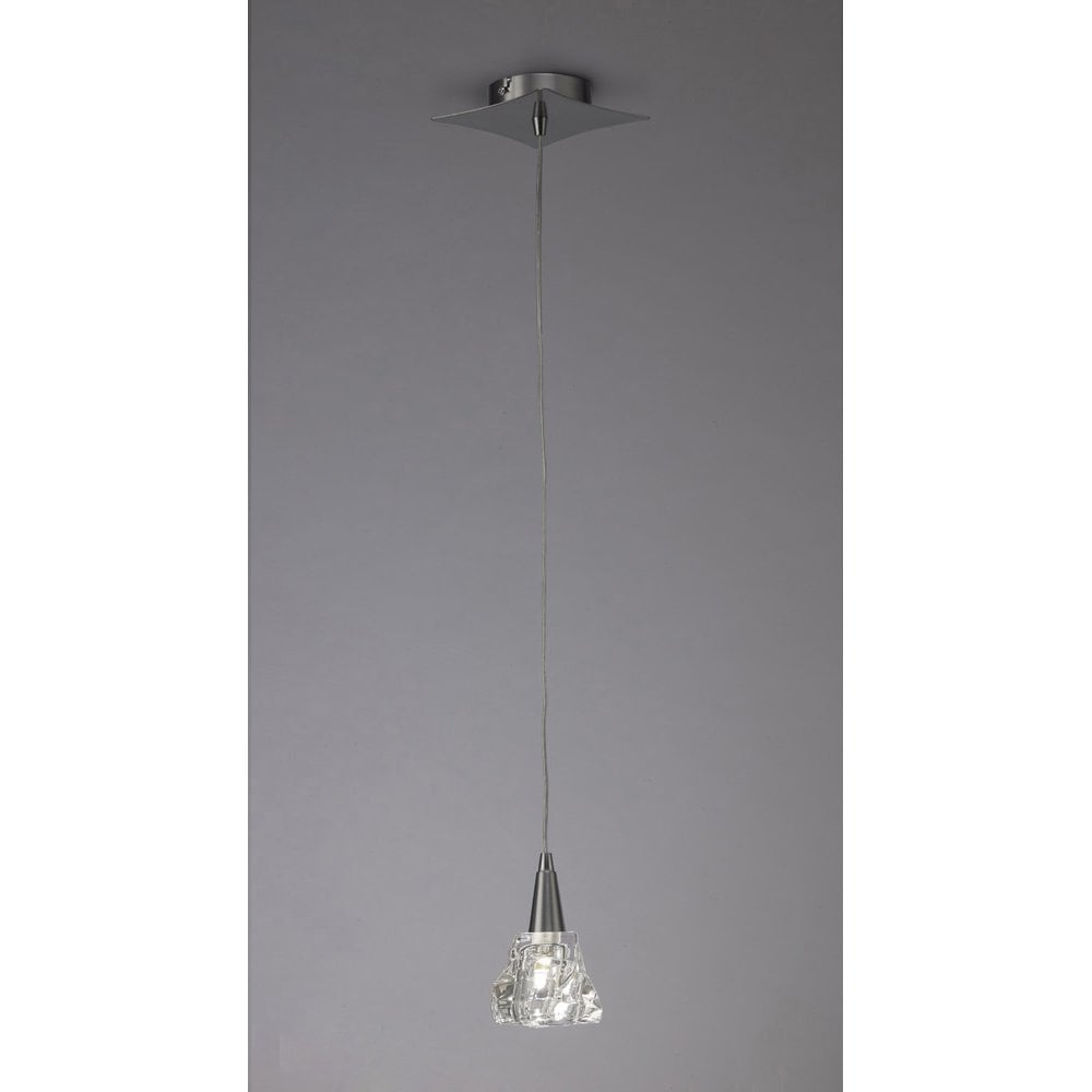 Iku Pendant Single Light, Satin Nickel Finish