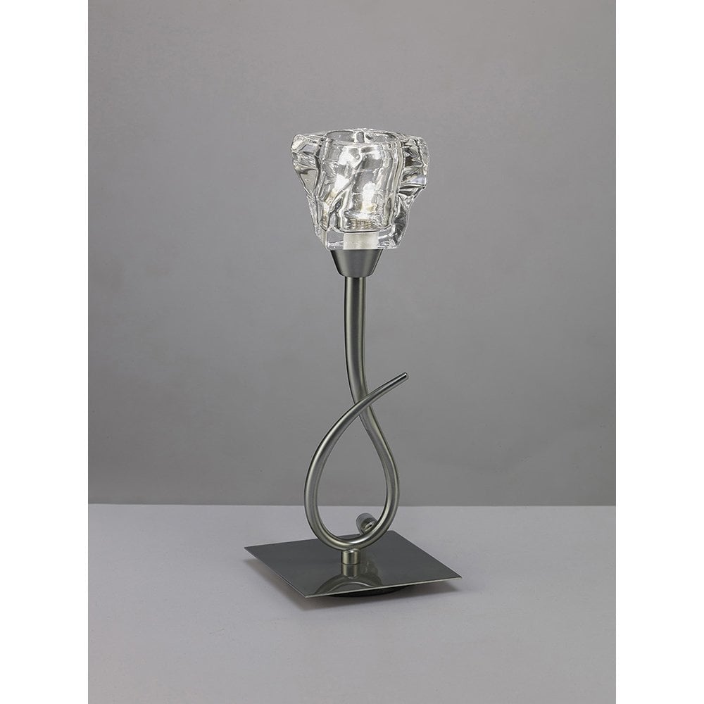 Iku Modern Elegance Table Lamp with Satin Nickel Finish