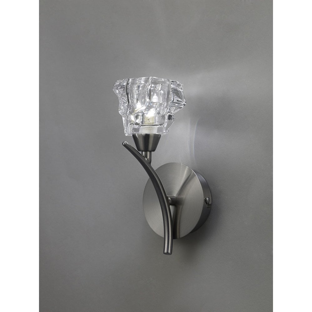 Satin Nickel Iku Wall Lamp with Rocker Switch - Elegant G9 Light Fixture by Santiago Sevillano Sebastia