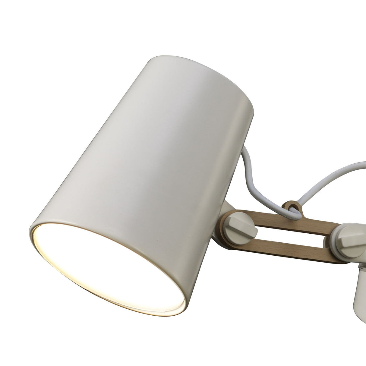 Contemporary Pendant Trio: Matt White & Beech Design