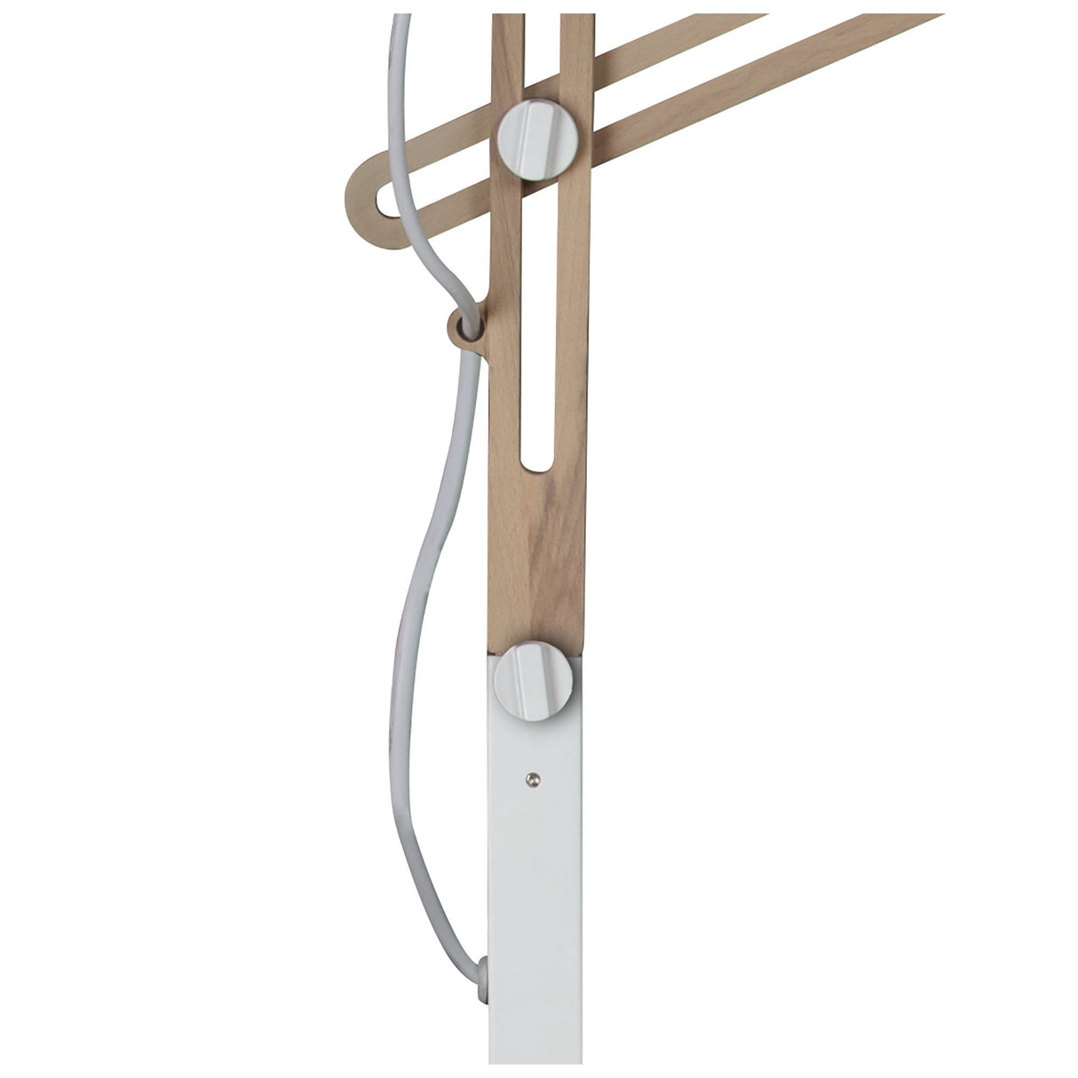 Elegant Matt White Beech Looker Floor Lamp with Adjustable Joints