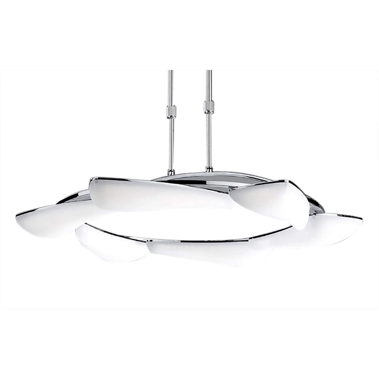 Mistral Telescopic 36W LED Round Light - 3000K Warm White, Polished Chrome & Frosted Acrylic Design