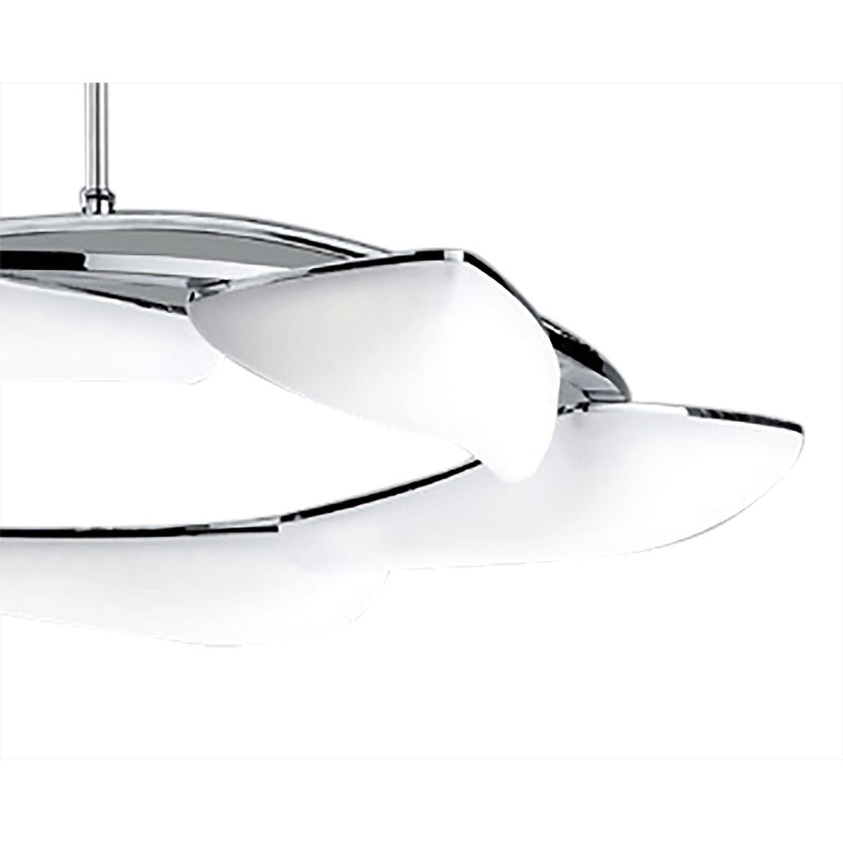 Mistral Telescopic 36W LED Round Light - 3000K Warm White, Polished Chrome & Frosted Acrylic Design