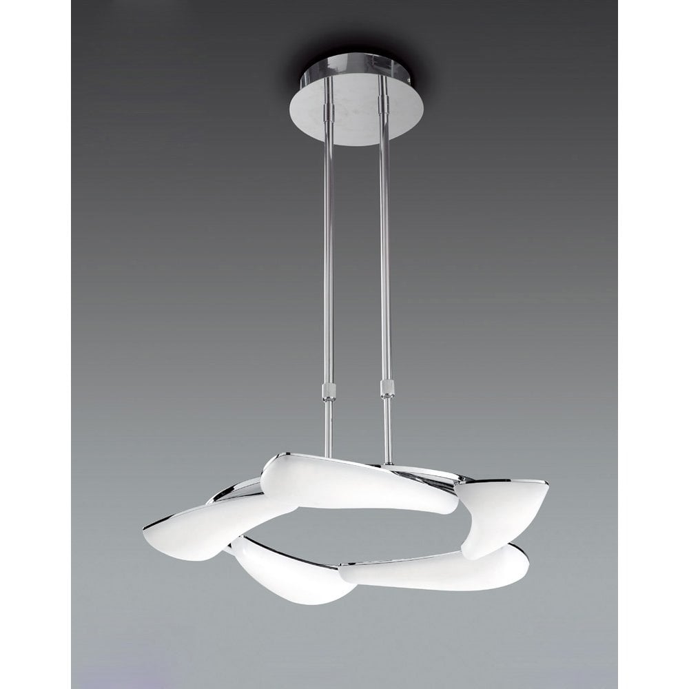 Elegant Mistral 30W LED Pendant Light in Polished Chrome and Frosted Acrylic, 3000K, 2700lm