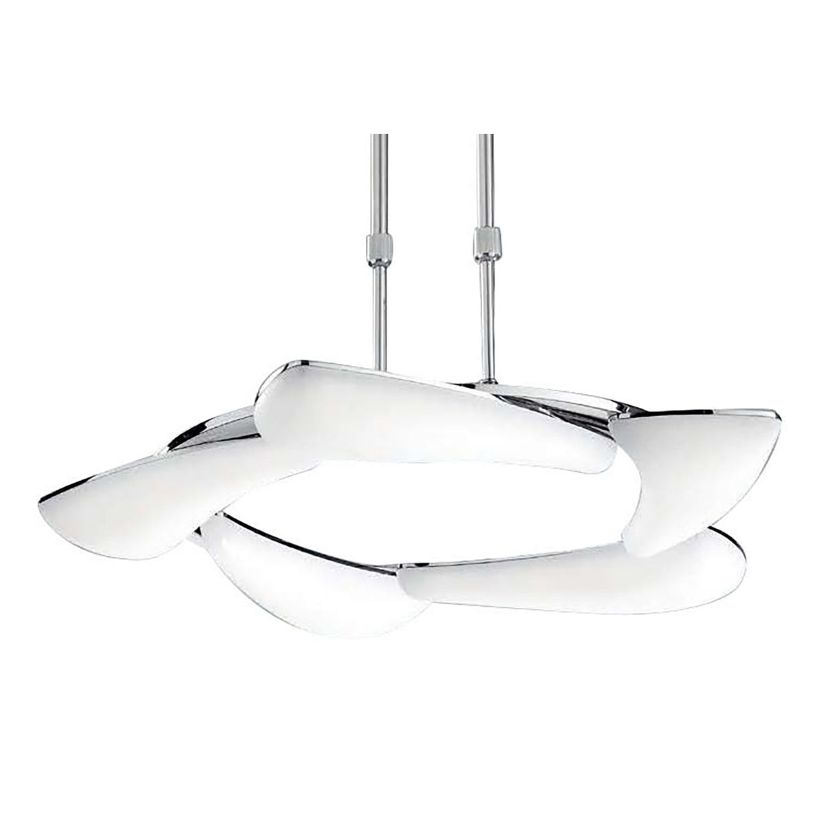 Elegant Mistral 30W LED Pendant Light in Polished Chrome and Frosted Acrylic, 3000K, 2700lm