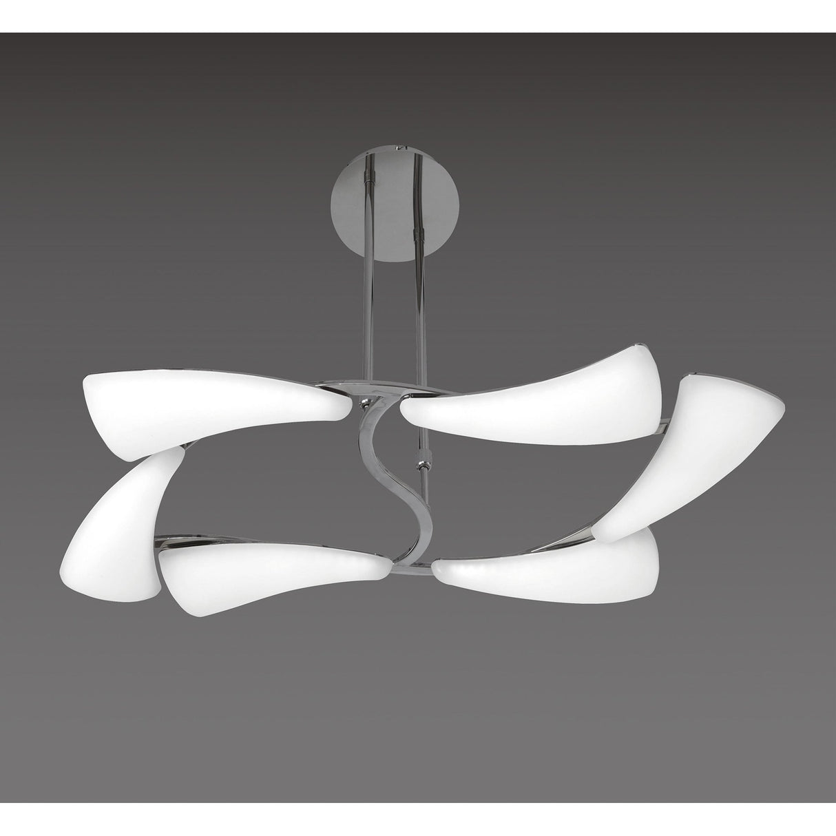 Mistral Telescopic 36W LED Rectangular Chandelier in Polished Chrome/Frosted Acrylic with 3000K Warm Light and 3-Year Warranty