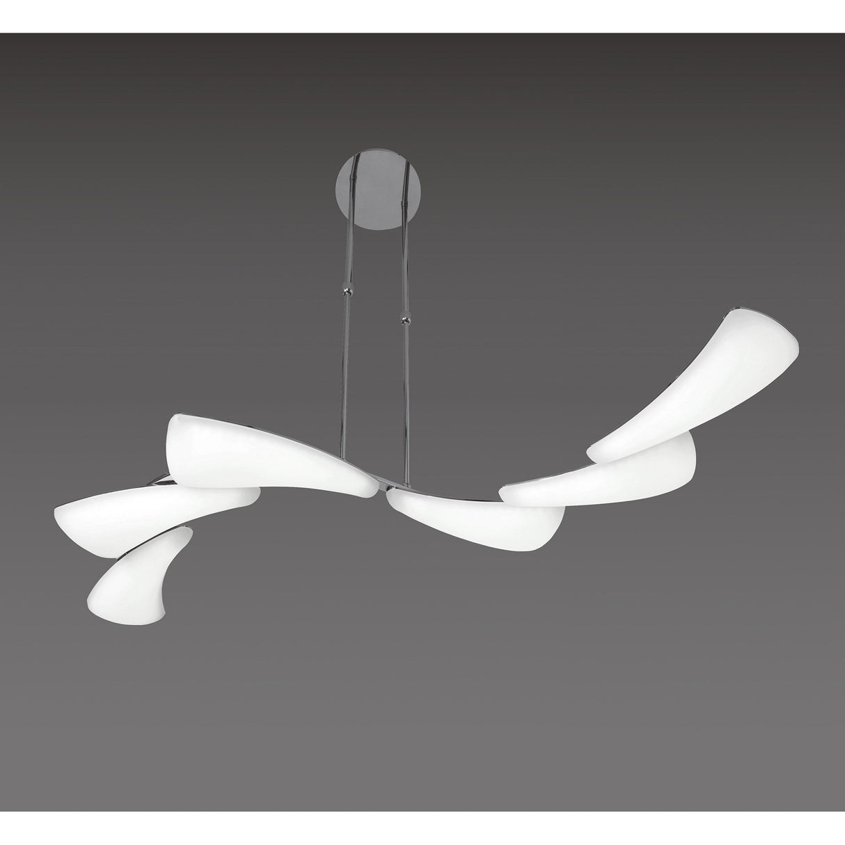 Mistral Telescopic 36W LED Pendant Light, Polished Chrome & Frosted Acrylic, Warm White 3000K, 3240lm, 3-Year Warranty