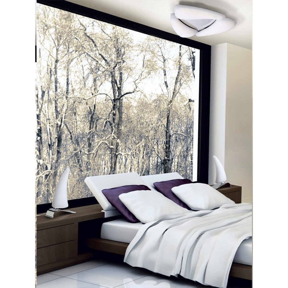 Mistral 18W LED Ceiling Light in Polished Chrome and Frosted Acrylic, 3000K Warm White, 3-Year Warranty