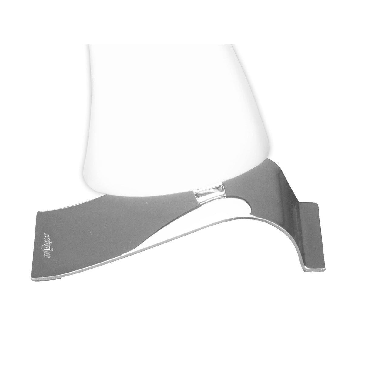 Mistral Table Lamp Left: Polished Chrome & Frosted Acrylic LED Elegance, 540lm, 3000K