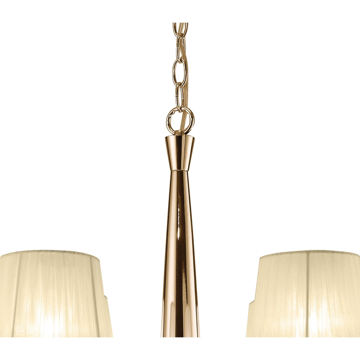 Tiffany Pendant 2-Tier Chandelier 12+12 Light, French Gold with Cream Shades & Clear Crystal Elegance