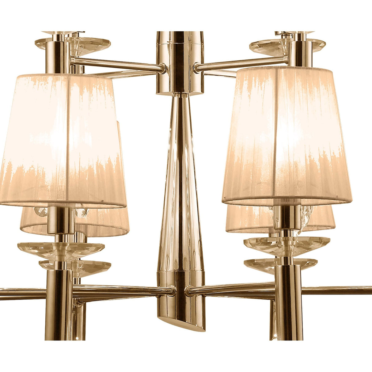 Tiffany Grand 2-Tier 24-Light French Gold Pendant with Bronze Shades & Crystal Elegance