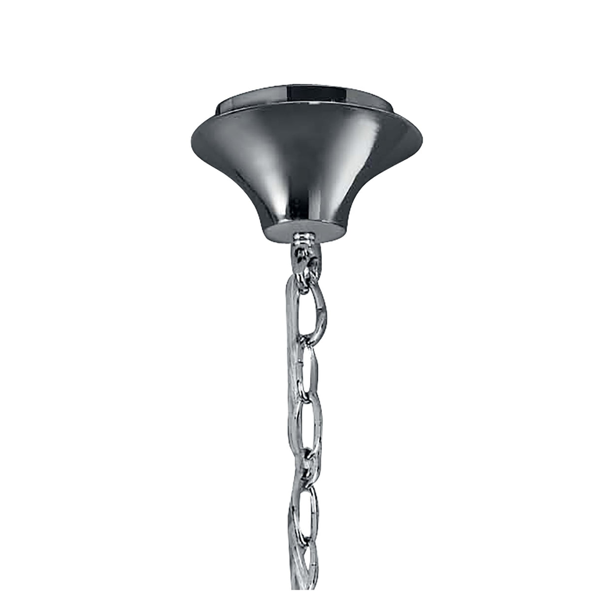 Tiffany Pendant Chandelier: 6+6 Lights, Polished Chrome with White Shades & Clear Crystal