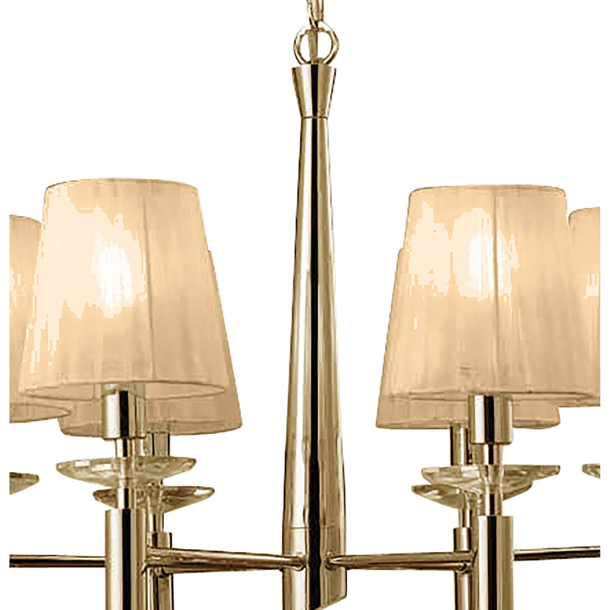 Tiffany Pendant Chandelier: French Gold Elegance with Soft Bronze Highlights and Crystal Brilliance