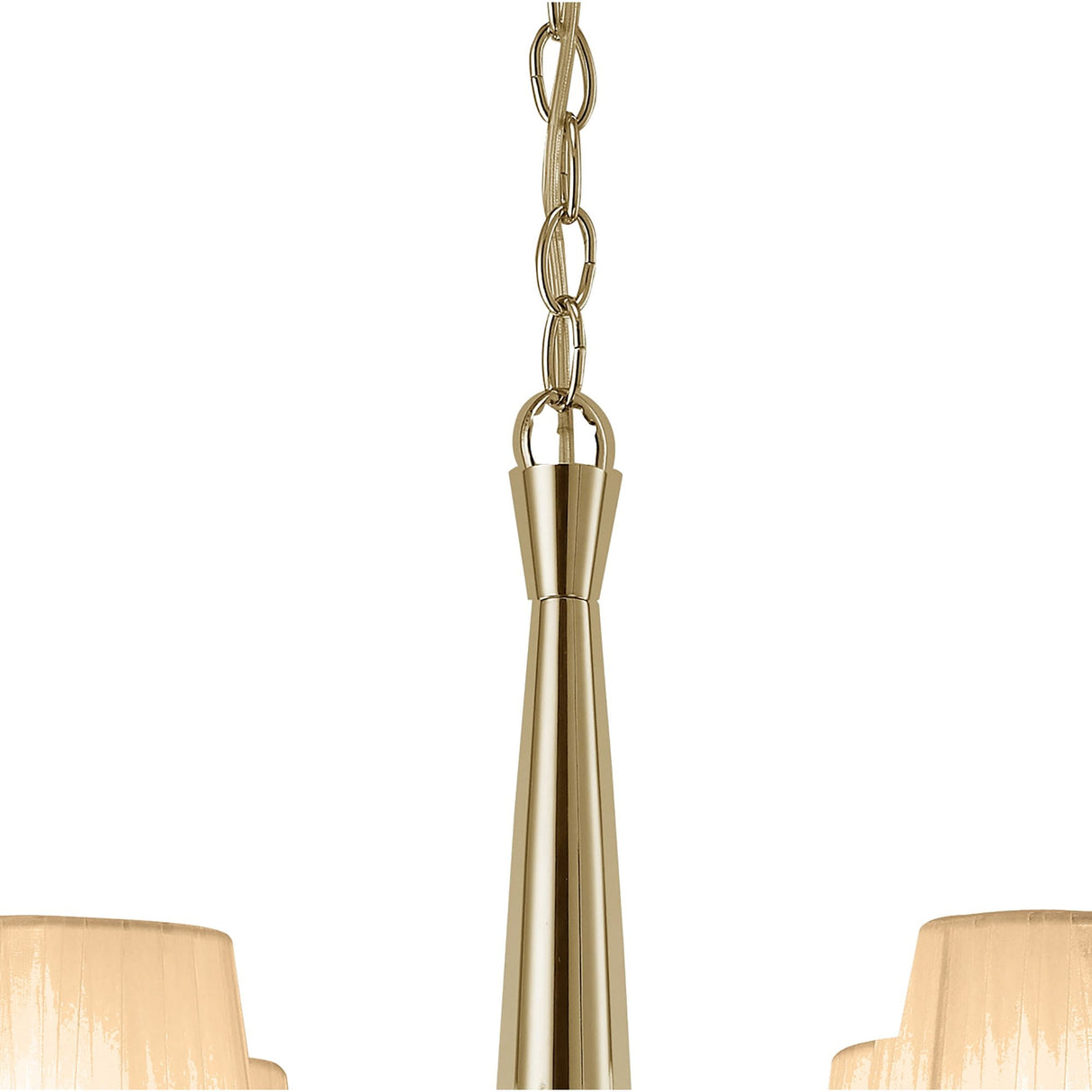 Tiffany Pendant 4+4 Light in French Gold with Soft Bronze Shades & Clear Crystal Elegance