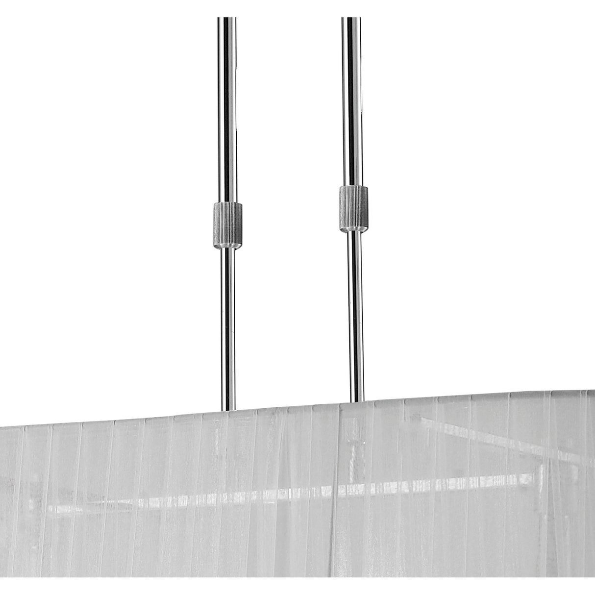 Tiffany Elegance 6+6 Light Oval Pendant in Polished Chrome with White Shade and Clear K9 Crystal