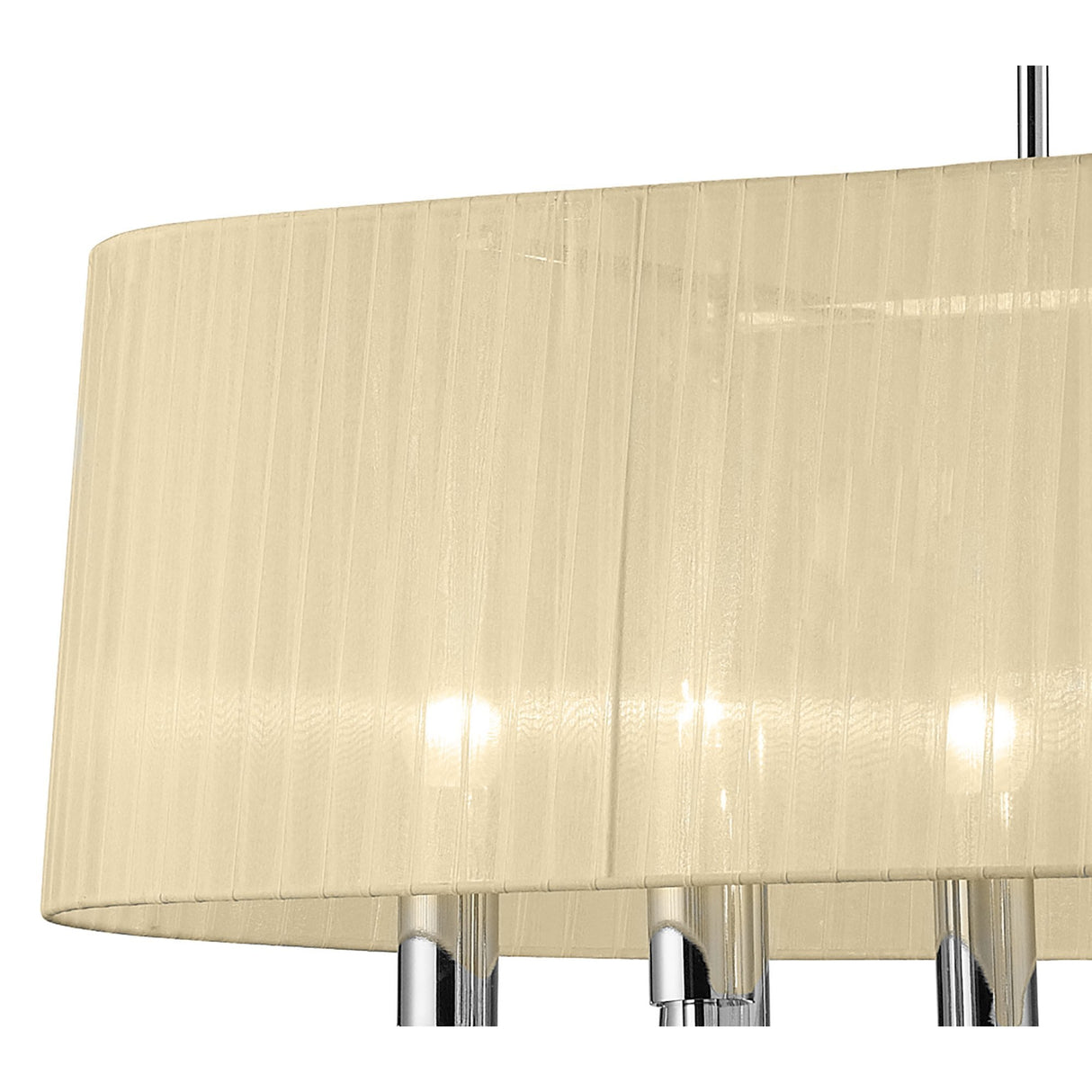 Elegant Tiffany Crystal Pendant Light in Polished Chrome with Cream Shade