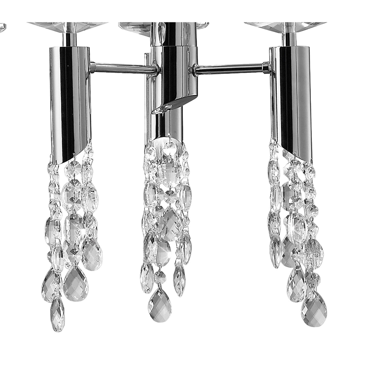 Elegant Tiffany Pendant: 6+6 Light Oval Chandelier in Polished Chrome with Bronze Shade & Crystal Accents