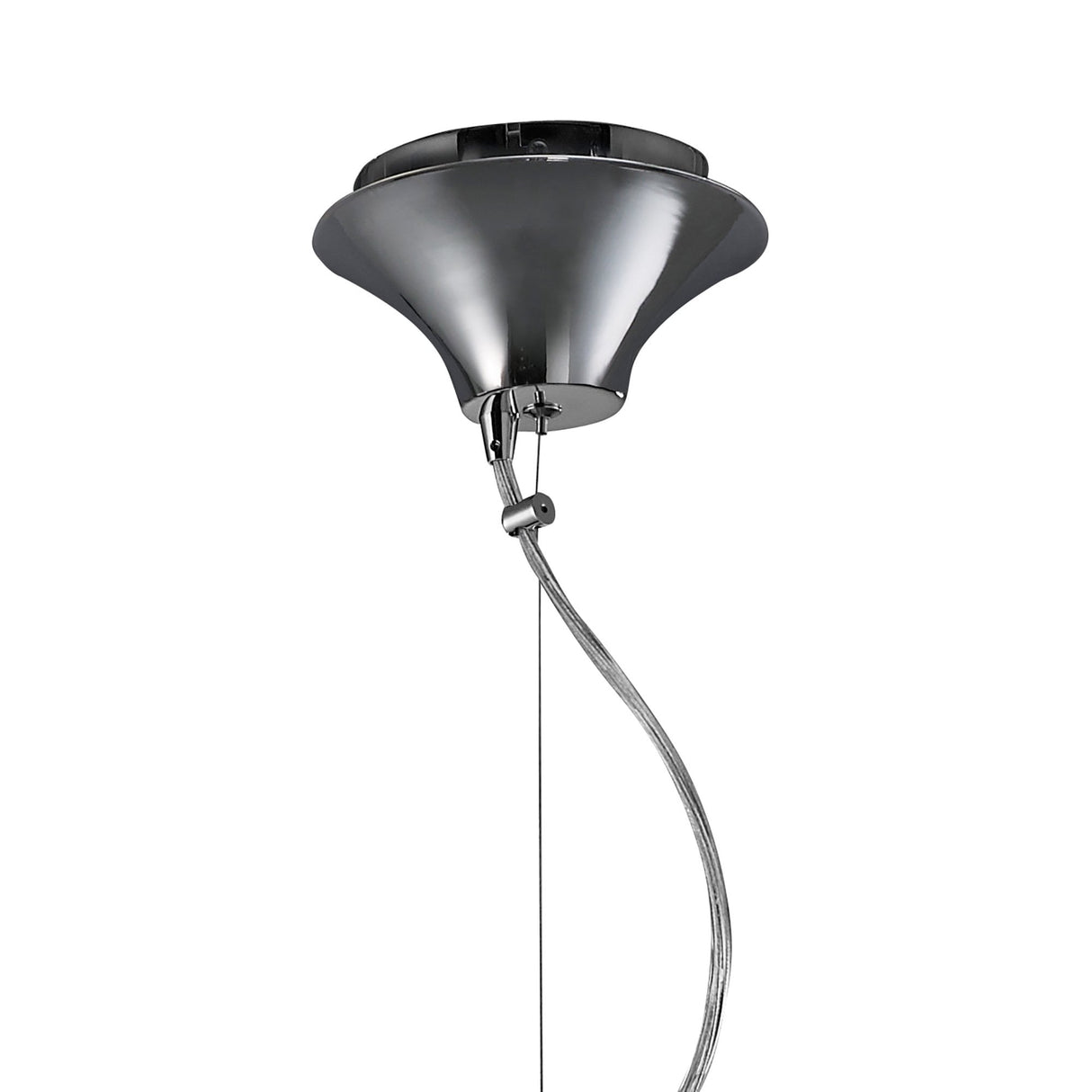 Tiffany 3+1 Light Pendant, Polished Chrome & White Shade with Clear Crystal Elegance