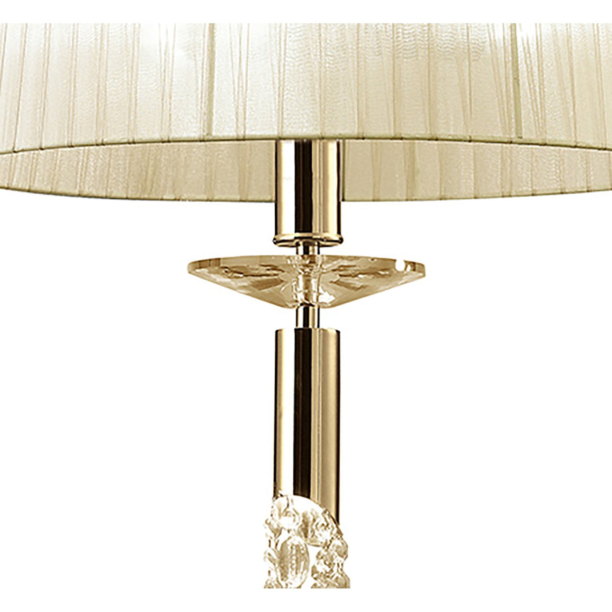 Exquisite French Gold & Cream Crystal Pendant Light by Tiffany Collection