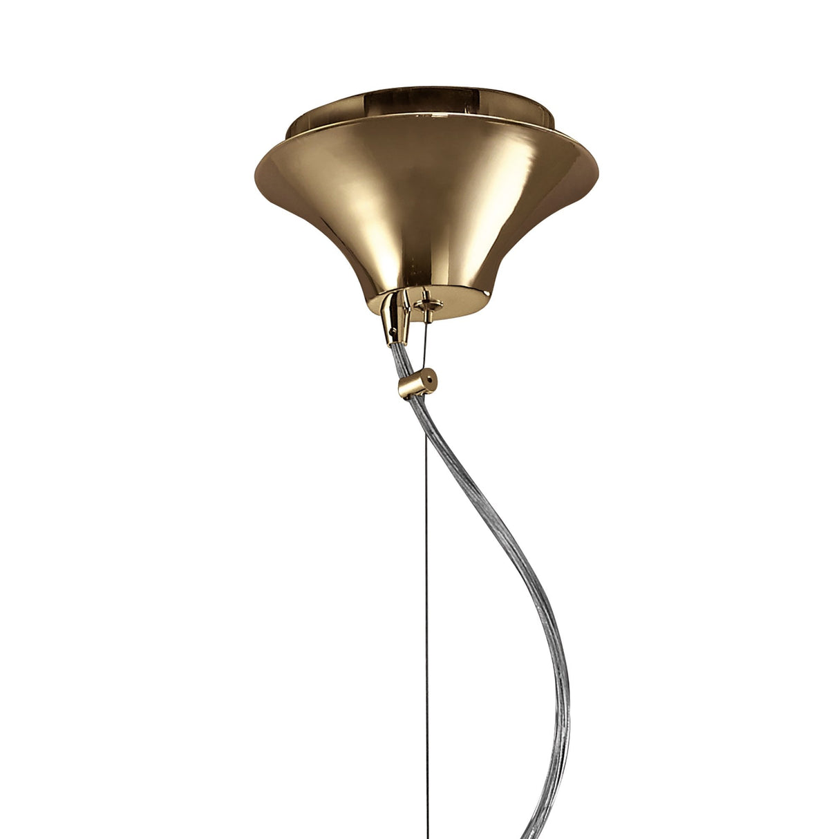 Tiffany Luxe Pendant Light: French Gold with White Shade & Gleaming Clear Crystals