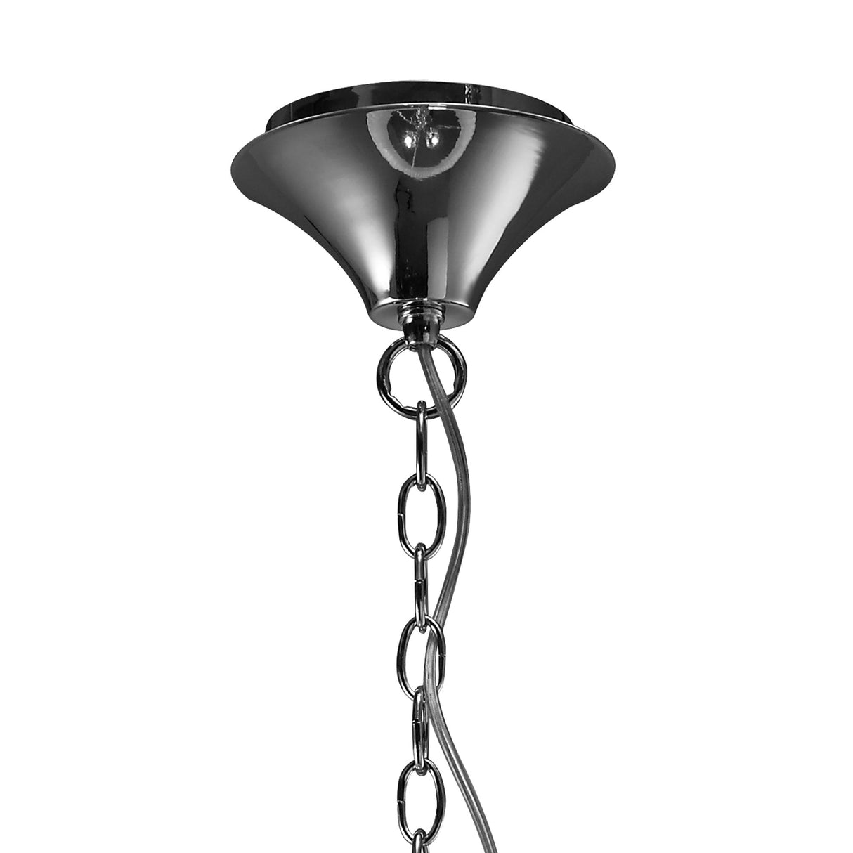 Tiffany Pendant Light - 3+3 Bulb Design in Polished Chrome with Clear Crystal Elegance