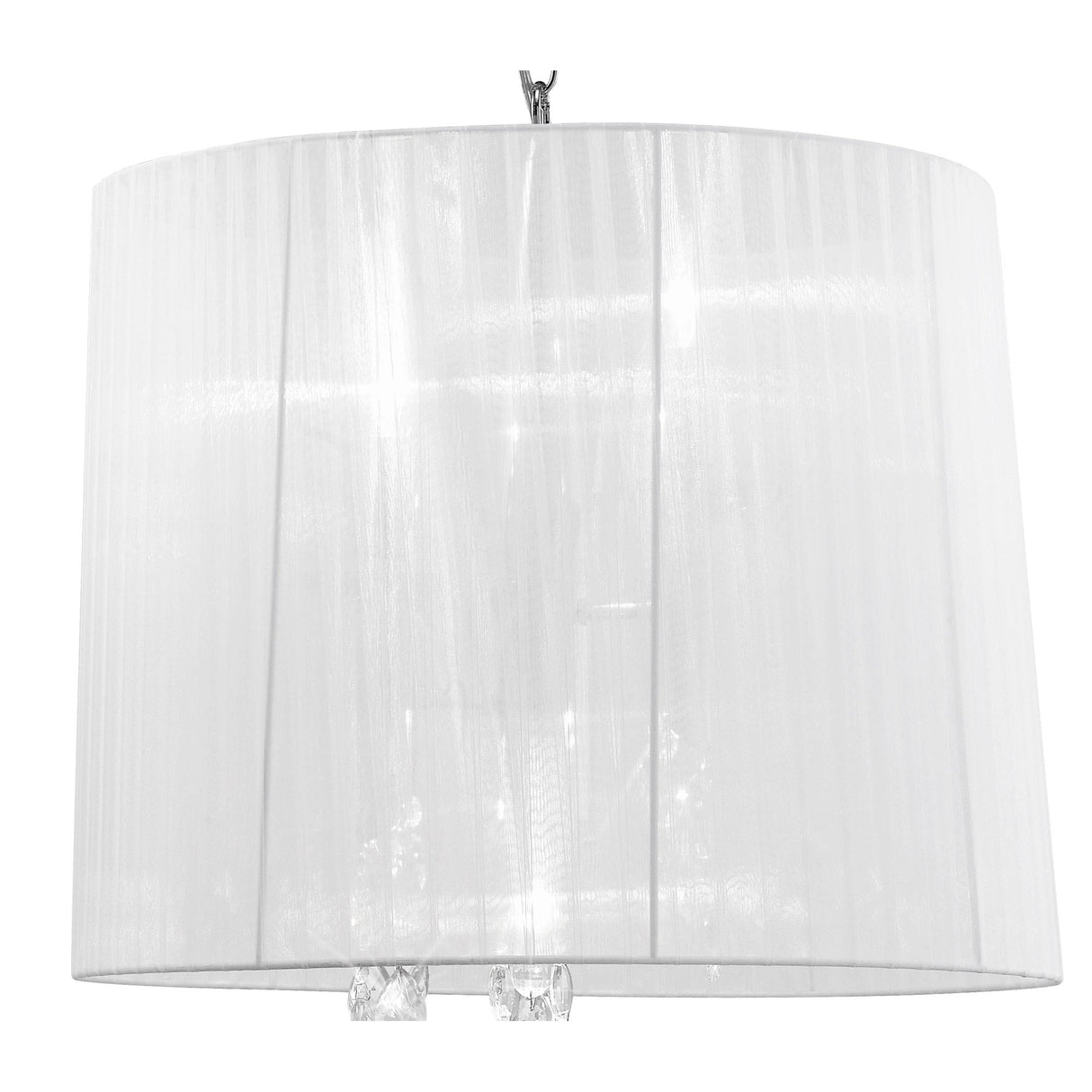 Tiffany Pendant Light - 3+3 Bulb Design in Polished Chrome with Clear Crystal Elegance