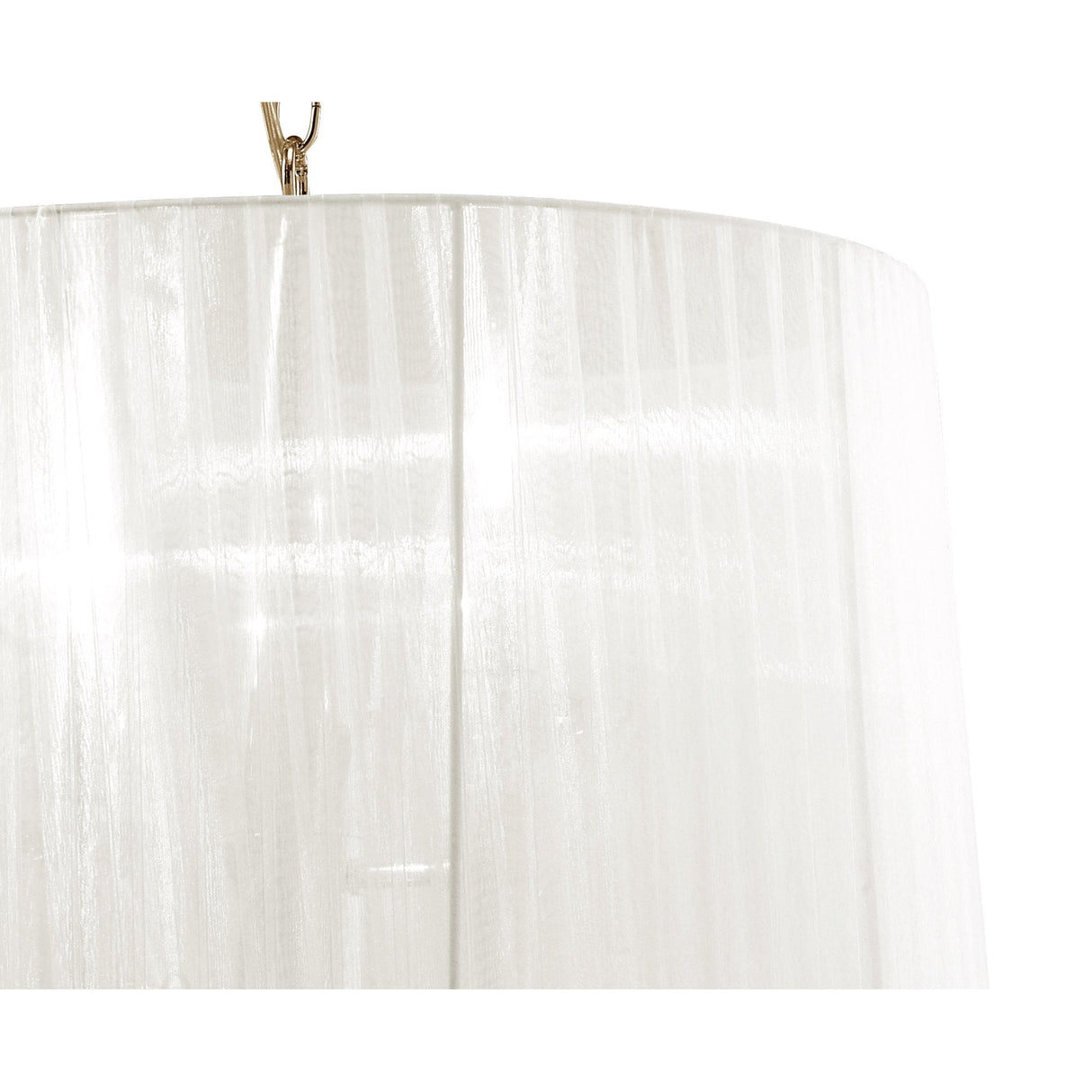 Tiffany FG Pendant Light: 3+3 Light E14+G9, French Gold with White Shade & Clear Crystal