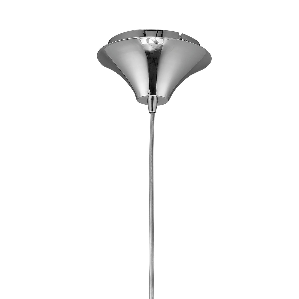 Tiffany Pendant Light: Dual Light E27+G9 in Polished Chrome with Cream Shade & Clear Crystal