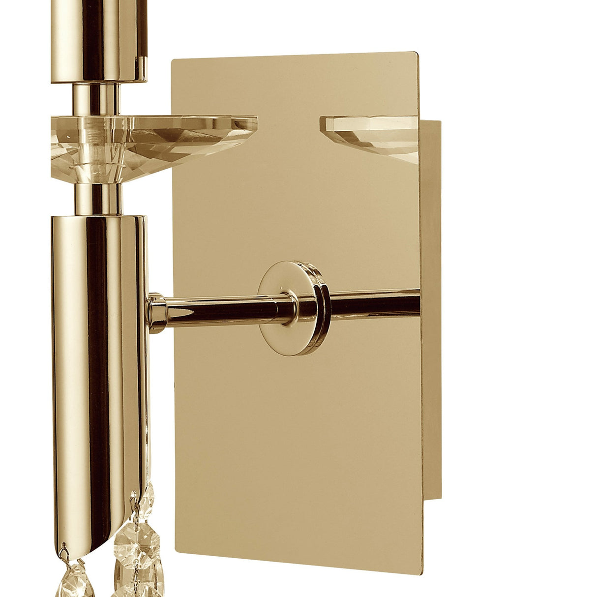 Radiant Elegance: French Gold Tiffany Wall Lamp with Crystal Cascade