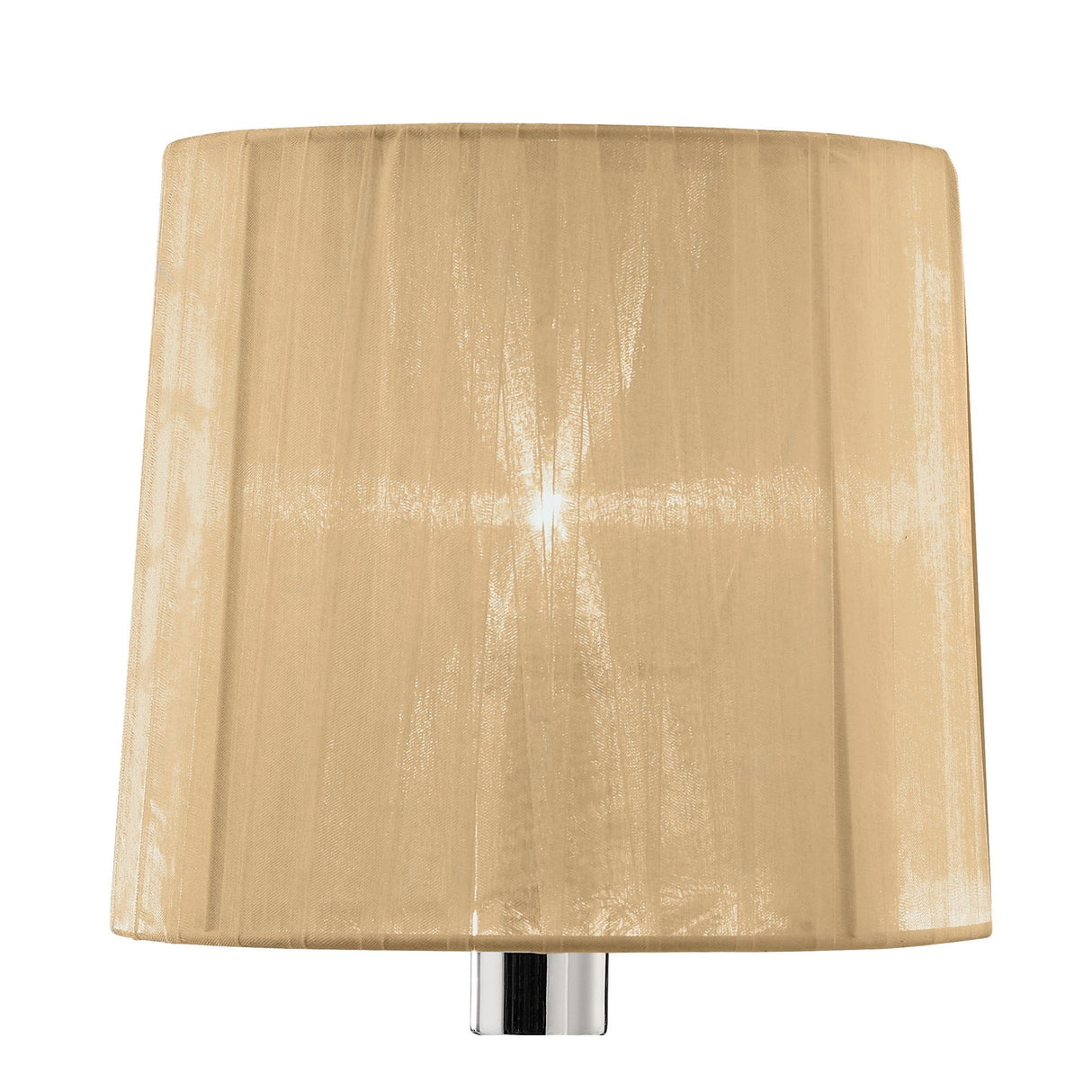 Tiffany Dual-Light Table Lamp with Polished Chrome Finish and Soft Bronze Shade Featuring Clear Crystal Accents