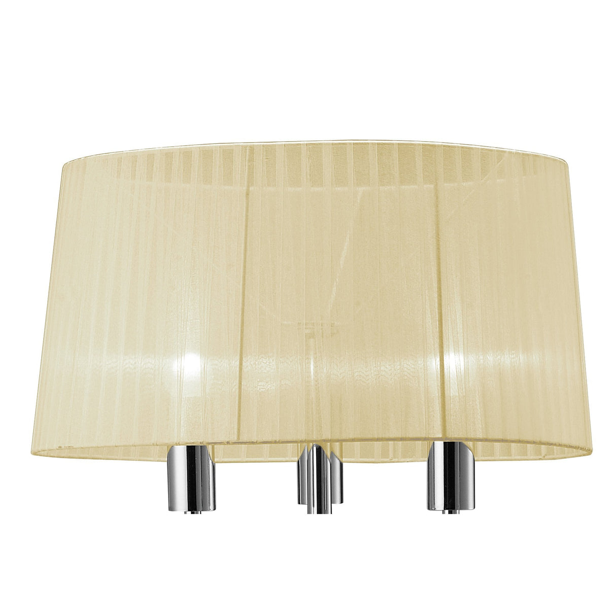Elegant Tiffany Floor Lamp with Crystal Accents and Cream Shade in Polished Chrome