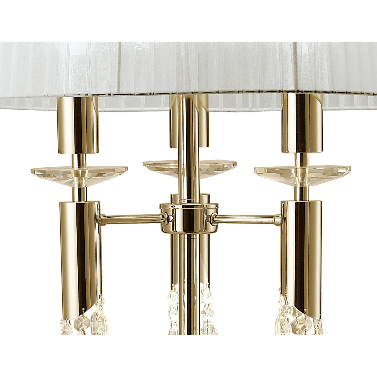 Elegant Tiffany Floor Lamp with French Gold Finish and Clear Crystal Accents