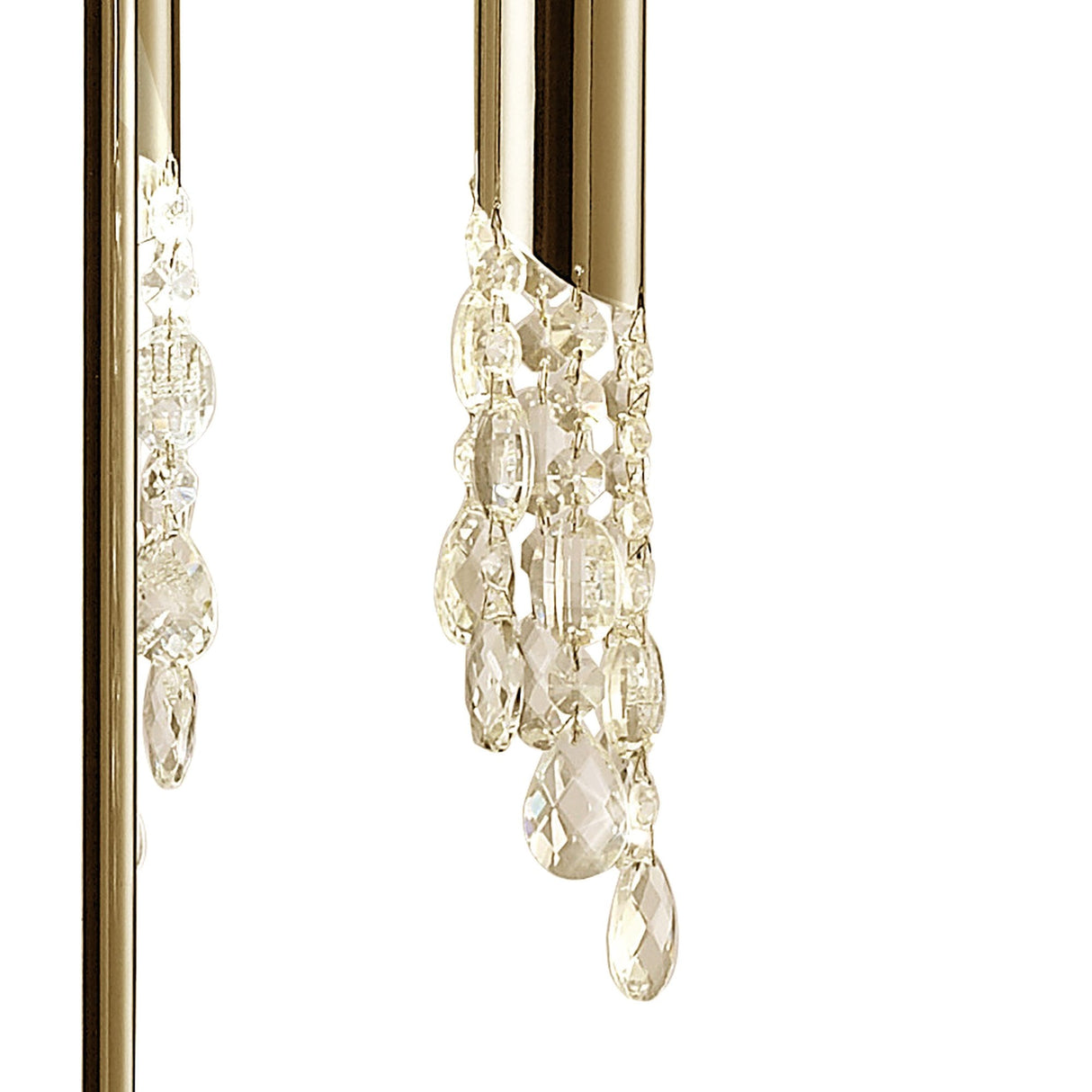 Elegant Tiffany Floor Lamp with French Gold Finish and Clear Crystal Accents