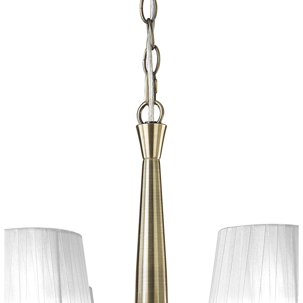 Tiffany Pendant 6+6 Light E14+G9, Antique Brass with White Shades & Clear Crystal Elegance