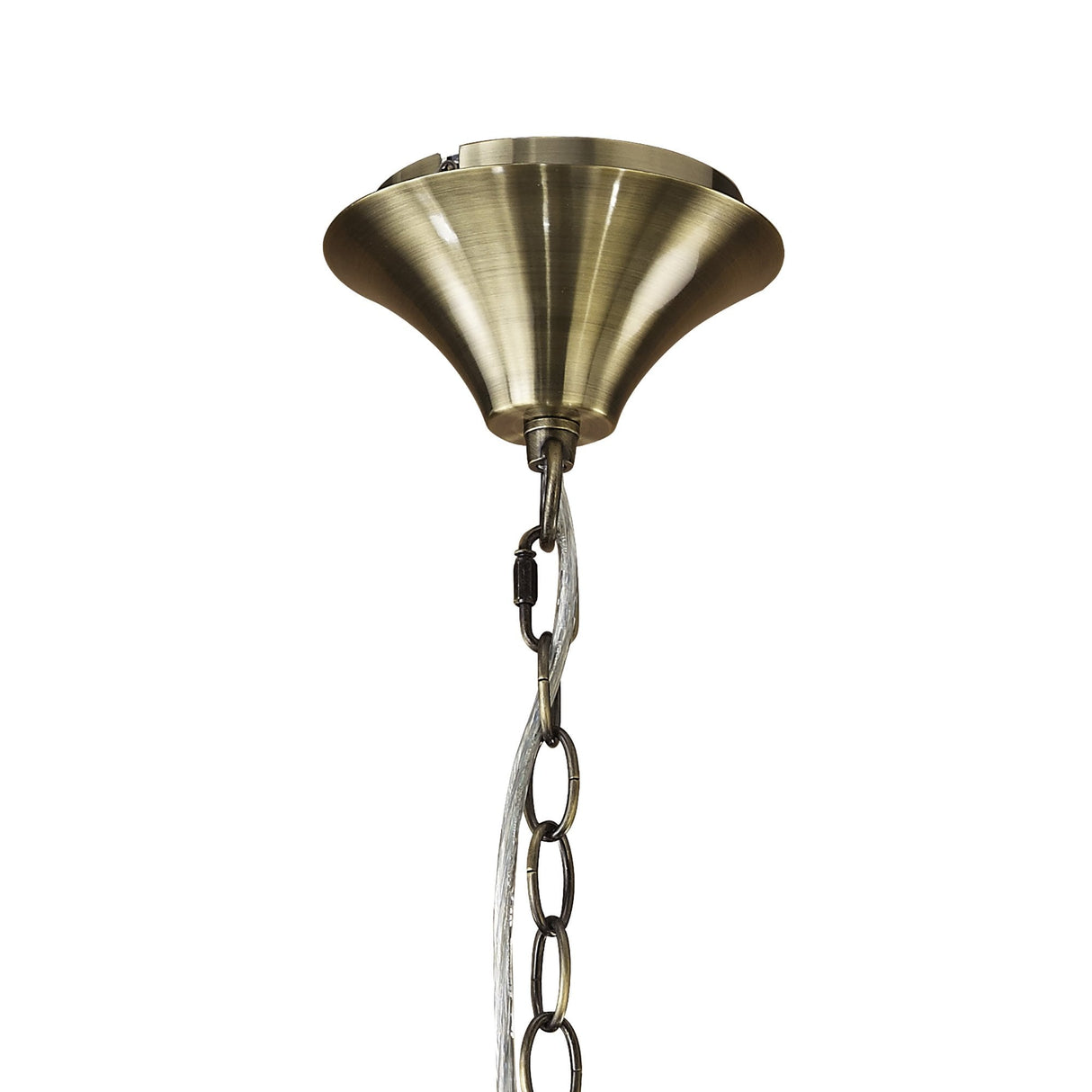Tiffany Pendant Light: Antique Brass with Soft Bronze Shades & Crystal Elegance