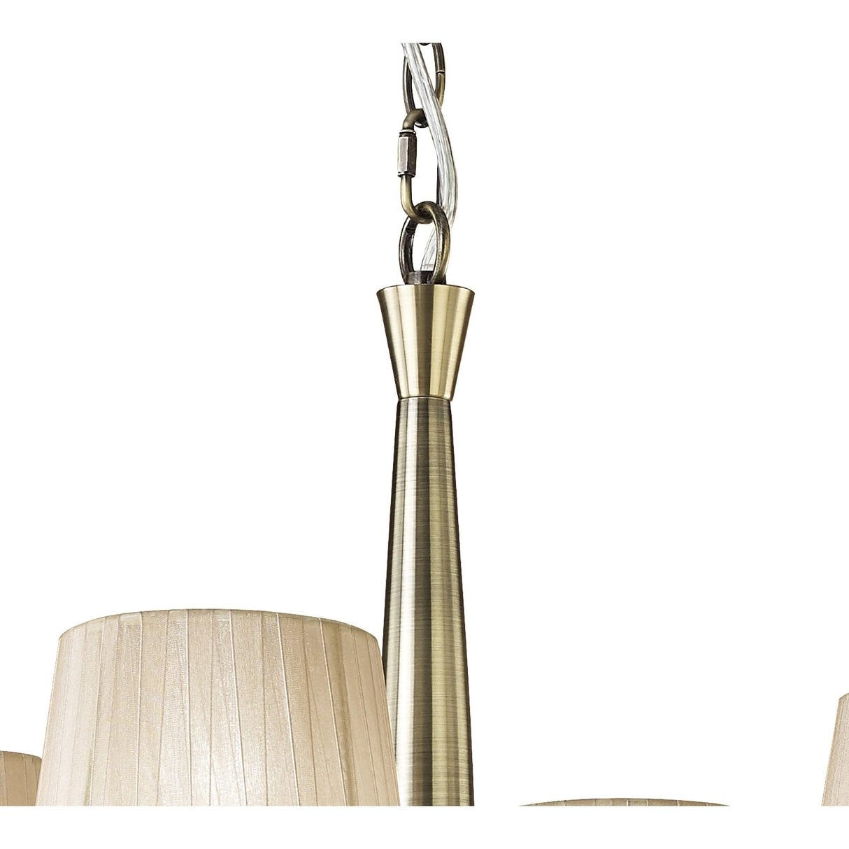 Tiffany Pendant Light: Antique Brass with Soft Bronze Shades & Crystal Elegance