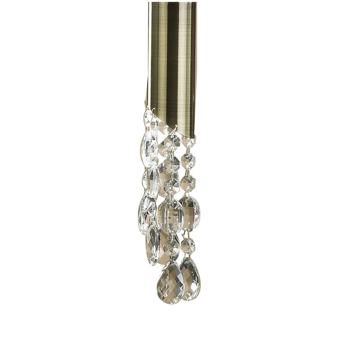 Elegant Antique Brass Cascade Pendant with Cream Shades & Clear Crystal Detailing
