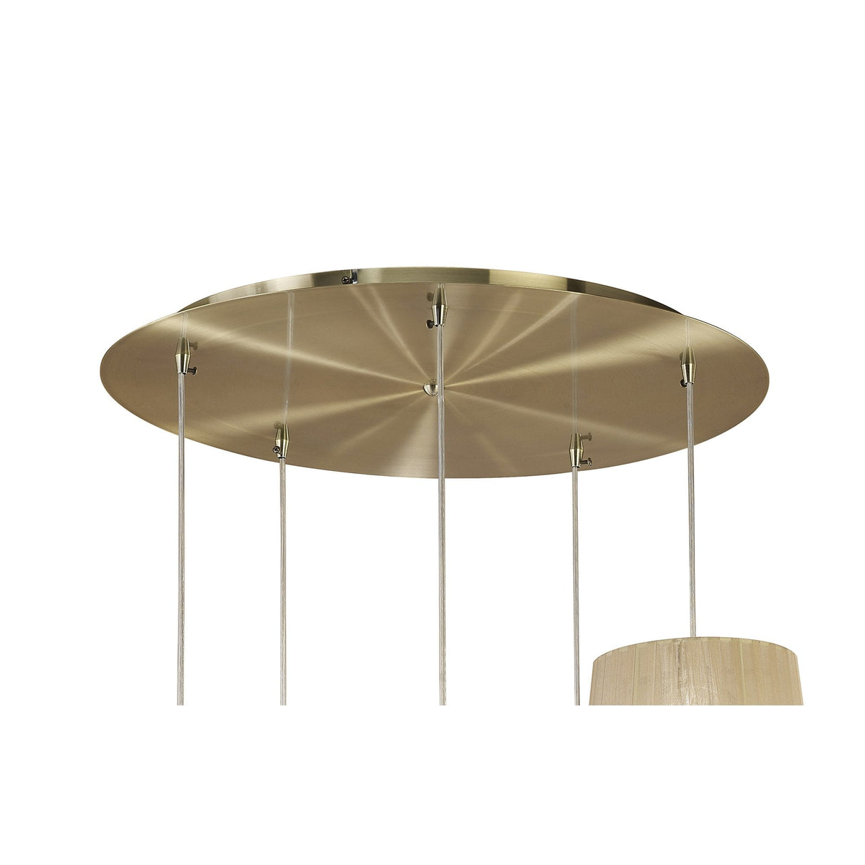 Tiffany 5+5 Light Pendant: Antique Brass & Bronze Elegance with Crystal Cascade