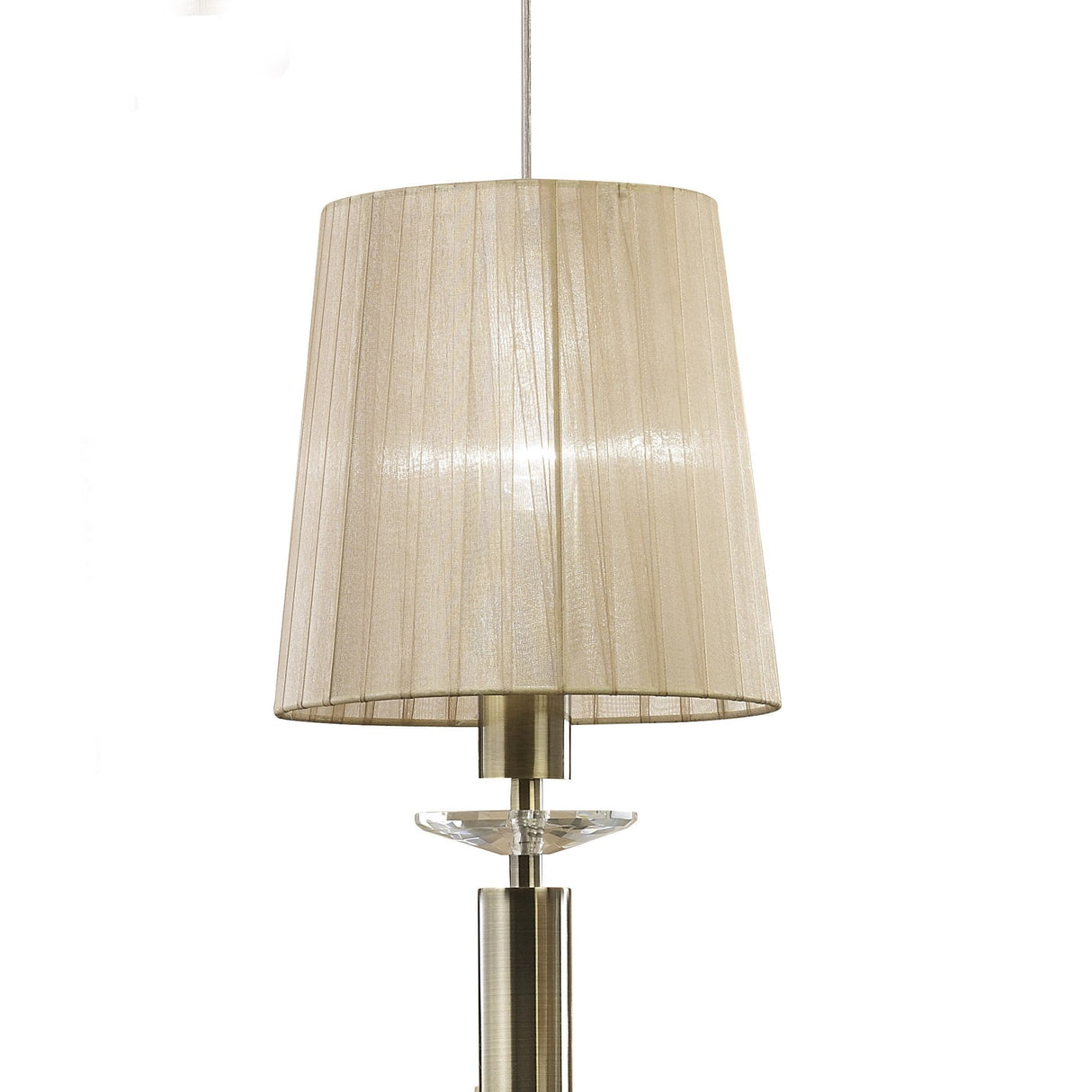 Tiffany 5+5 Light Pendant: Antique Brass & Bronze Elegance with Crystal Cascade