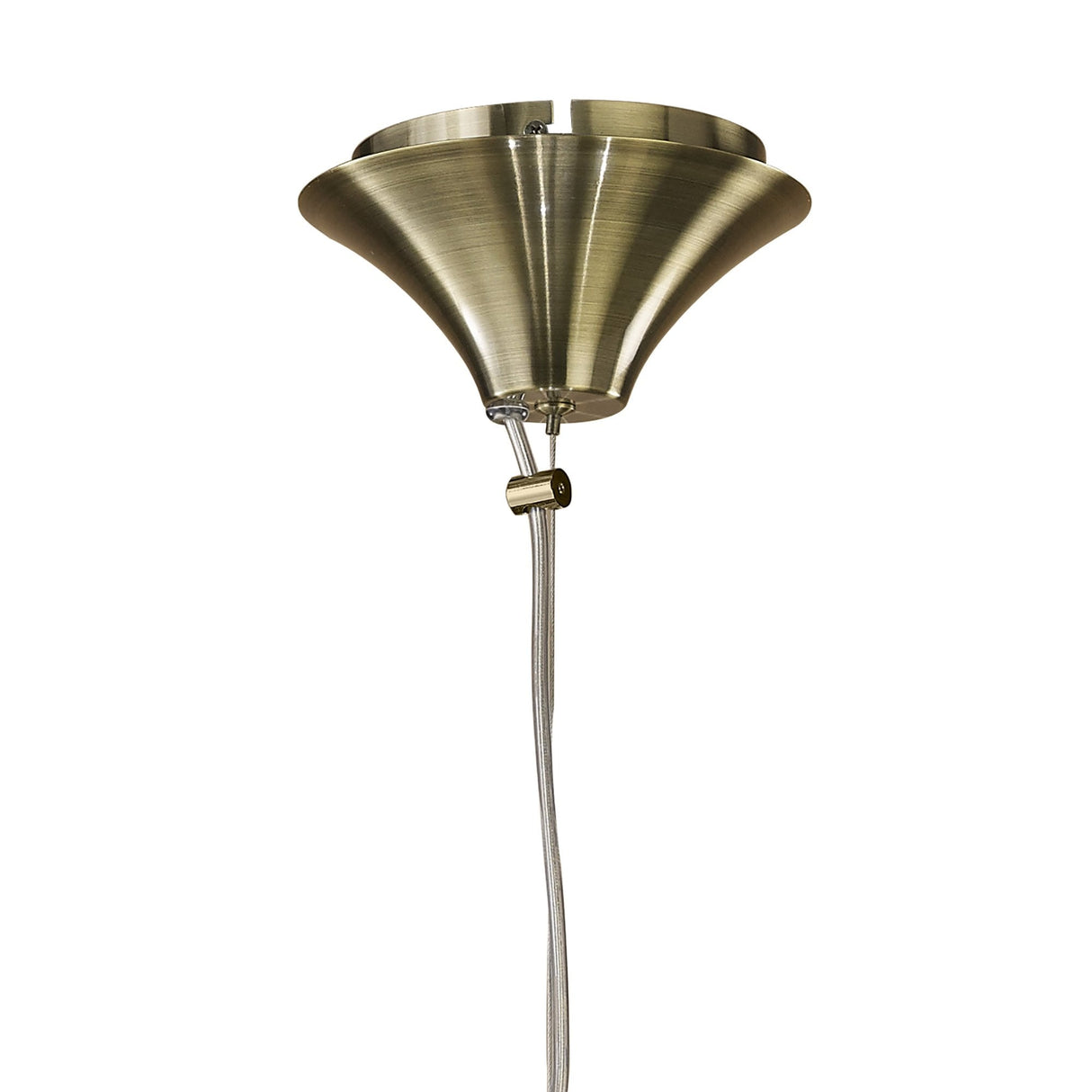 Tiffany Pendant Light: Antique Brass with Cream Shade & Clear Crystal Elegance